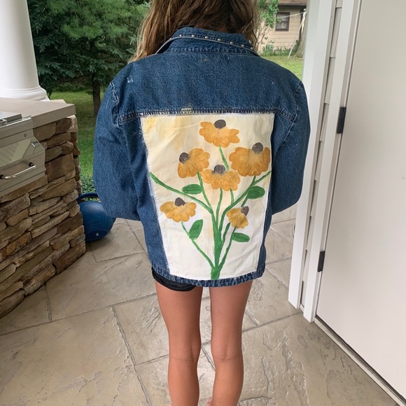 Doreman burn re-painted jacket vintage jean jacket - Picture 3 of 3